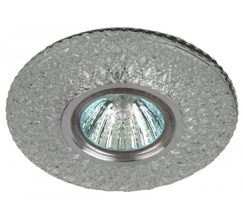 Светильник точечный встраиваемый DK LD33 SL/WH декор cо светодиодной подсветкой MR16, прозрачный  Б0036505  ЭРА