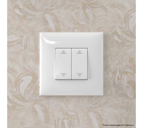 Переключатель двухклавишный в стену, "Avanti", "Белое облако"  4400114  DKC