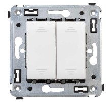 Переключатель двухклавишный в стену, "Avanti", "Белое облако"  4400114  DKC