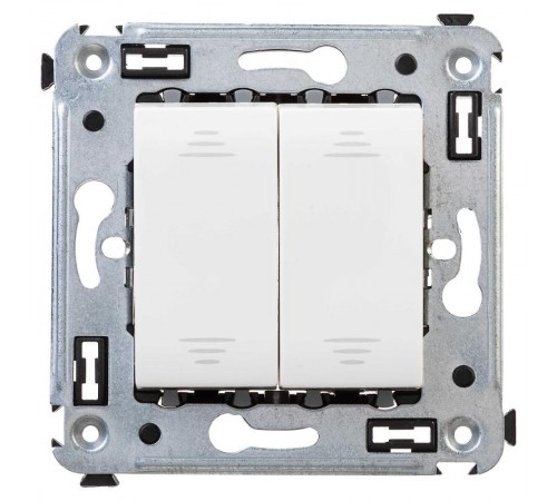 Переключатель двухклавишный в стену, "Avanti", "Белое облако"  4400114  DKC