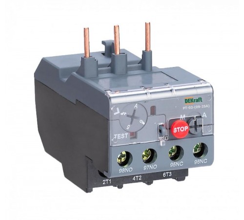 Реле тепловое для контакторов 09А-25А 12.0А-18А РТ-02   23167DEK  DEKraft