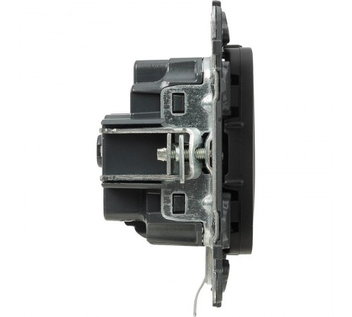 Valena ALLURE DIY Антрацит Розетка 1-ая с/з, безвинт.зажим  753931  Legrand