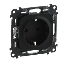 Valena ALLURE DIY Антрацит Розетка 1-ая с/з, безвинт.зажим  753931  Legrand