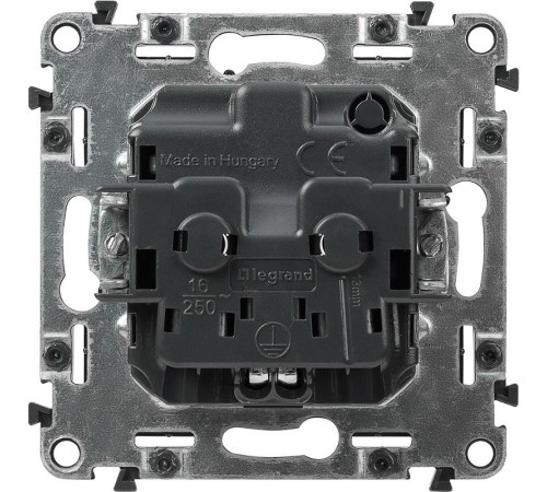 Valena ALLURE DIY Антрацит Розетка 1-ая с/з, безвинт.зажим  753931  Legrand