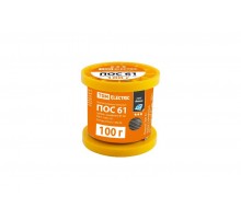 Припой ПОС 61, трубка с канифолью, ГОСТ 21931-76, 1 мм, 100 г, катушка, серия "Алмаз"  SQ1025-0304  TDM