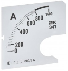 Шкала смен. для амперметра Э47 800/5А-1,5 72х72мм  IPA10D-SC-0800  IEK