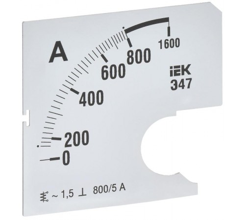 Шкала смен. для амперметра Э47 800/5А-1,5 72х72мм  IPA10D-SC-0800  IEK