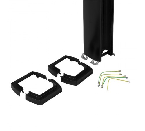 Универсальная колонна алюминиевая с крышкой из алюминия 2 секции, высота 2,77 метра, с возможностью увеличения высоты до 4,05 метра, цвет черный  653