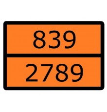 Знак для маркировки опасных грузов "Номер ООН 839/2789" ГОСТ Р 52290-2004 300х400 мм  an-7-839-2789  EKF