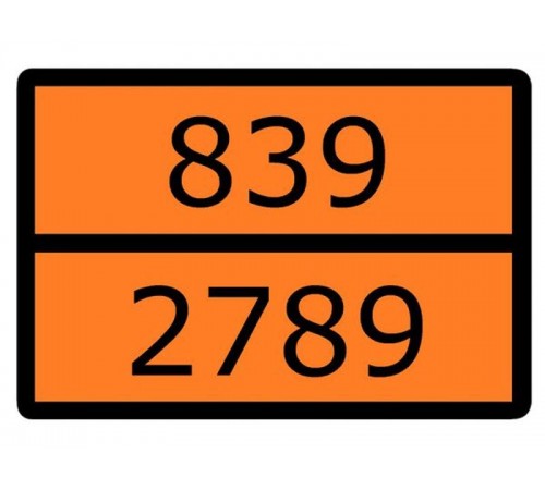 Знак для маркировки опасных грузов "Номер ООН 839/2789" ГОСТ Р 52290-2004 300х400 мм  an-7-839-2789  EKF