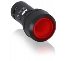 Кнопка с подсветкой CP1-13R-10 красная 220В AC/DC с плоской клавишей без фиксации 1НО  1SFA619100R1311  ABB