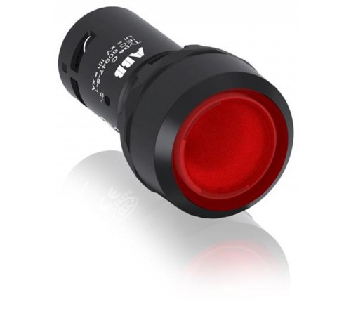 Кнопка с подсветкой CP1-13R-10 красная 220В AC/DC с плоской клавишей без фиксации 1НО  1SFA619100R1311  ABB