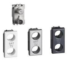 Axolute. Розетка TV-SAT для схемы "Звезда". Экранированная. 1 модуль. Поставляется в комплекте с лицевыми панелями цветов "Белый", "Алюминий", "Антрац