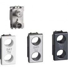Axolute. Розетка TV-SAT для схемы "Звезда". Экранированная. 1 модуль. Поставляется в комплекте с лицевыми панелями цветов "Белый", "Алюминий", "Антрац