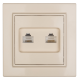 Минск Розетка RJ-45 2-местная СП бежевая EKFERK02-035-20EKF