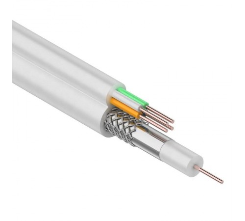 Кабель ККСВ-В+4х0,5 мм (бухта 100 м) белый  01-4021  REXANT