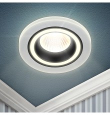 Светильник встраиваемый декоративный DK90 WH/BK MR16/GU5.3 белый/черный  Б0054359  ЭРА