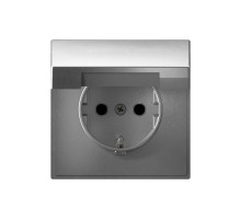 ArtGallery Алюминий Розетка с заземлением со шторками с крышкой, 16А, IP20,  механизм, быстрозажим. клем.,  GAL000346S  SE