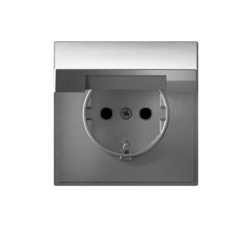 ArtGallery Алюминий Розетка с заземлением со шторками с крышкой, 16А, IP20,  механизм, быстрозажим. клем.,  GAL000346S  SE