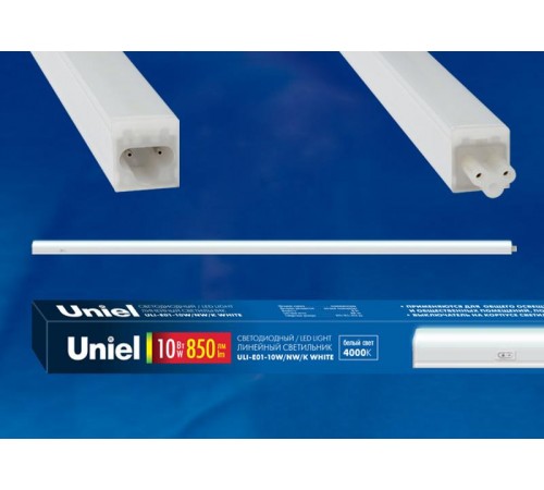 Светильник светодиодный линейный T5 c выключателем ULI-E01-7W/NW/K WHITE 4000K 600Лм белый  UL-00002725  Uniel