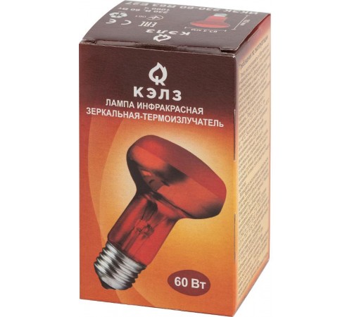 Инфракрасная лампа ИКЗК 230-60 R63 Е27 для обогрева животных 60 Вт Е27  Б0057281  ЭРА