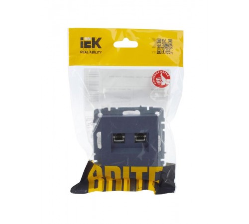 BRITE Розетка компьютерная 2-ая RJ45 кат.5E РК10-2-БрМ маренго   BR-K20-1-K35  IEK