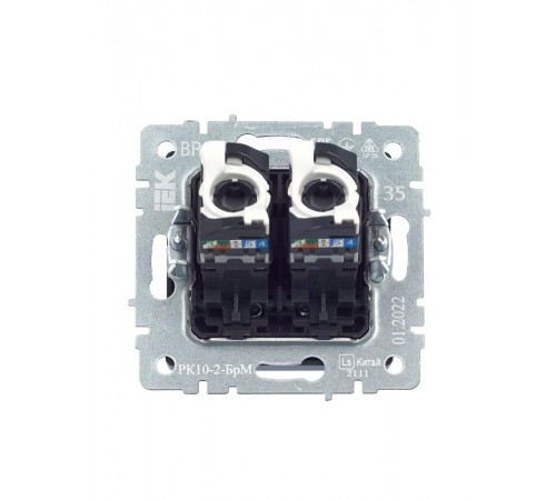 BRITE Розетка компьютерная 2-ая RJ45 кат.5E РК10-2-БрМ маренго   BR-K20-1-K35  IEK