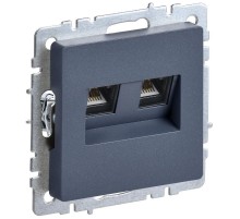 BRITE Розетка двойная RJ11+RJ45 кат.5E РК/Т12-БрМ маренго   BR-KT20-O-1-K35  IEK