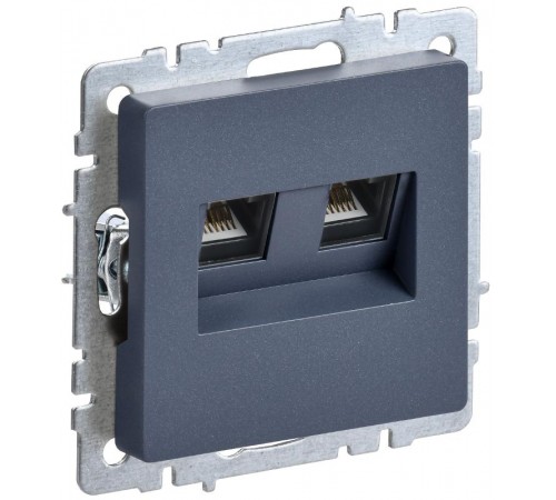 BRITE Розетка двойная RJ11+RJ45 кат.5E РК/Т12-БрМ маренго   BR-KT20-O-1-K35  IEK