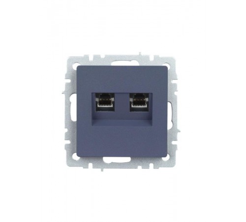 BRITE Розетка компьютерная 2-ая RJ45 кат.5E РК10-2-БрМ маренго   BR-K20-1-K35  IEK