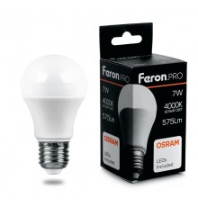 Лампа светодиодная .PRO LB-1007 Шар E27 7W 4000K OSRAM LED  38024  Feron