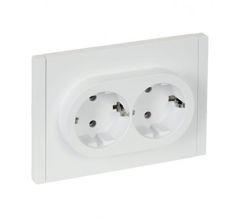 FORTE&PIANO Розетка 2-я с заземлением безвинтовое крепление 16А FP224 белый  FP-R21-16-1-K01  IEK
