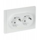FORTE&PIANO Розетка 2-я с заземлением безвинтовое крепление 16А FP224 белый  FP-R21-16-1-K01  IEK
