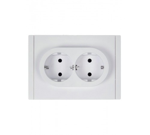 FORTE&PIANO Розетка 2-я с заземлением безвинтовое крепление 16А FP224 белый  FP-R21-16-1-K01  IEK