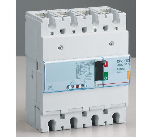 Автоматический выключатель DPX3 250 - термомагнитный расцепитель - 25 кА - 400 В~ - 4П - 100 А  420215  Legrand
