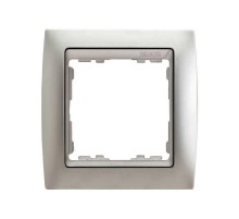 Simon 82 Рамка декоративная, 1 пост, S82, алюминий-алюминий  82914-33  Simon