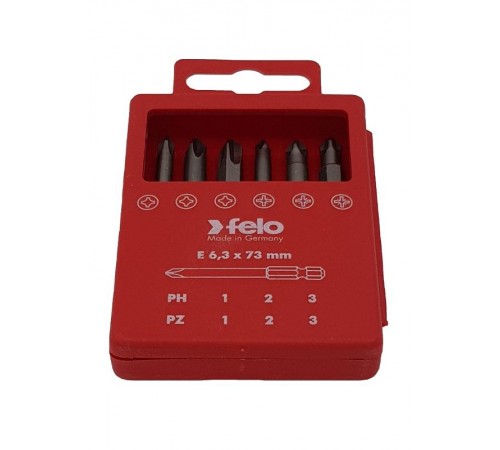 Набор бит PZ/PH Industrial 73 мм в кейсе, 6 шт  03291716  Felo
