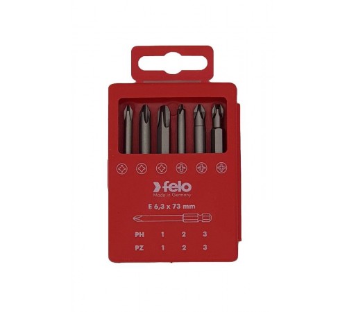 Набор бит PZ/PH Industrial 73 мм в кейсе, 6 шт  03291716  Felo