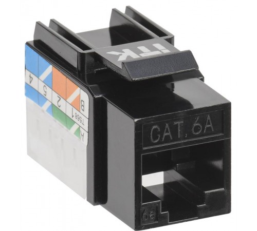 Модуль Keystone Jack кат.6A UTP 110 IDC 90град чёрный  CS1-1C6AU-11-09  ITK