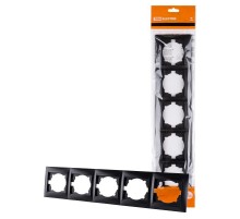 Рамка 5-ти постовая горизонтальная графит "Лама"  SQ1815-0637  TDM