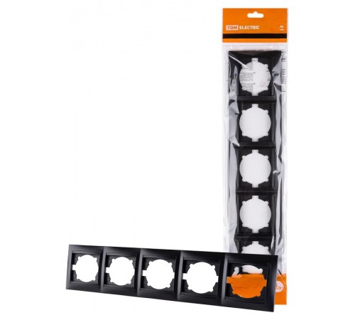 Рамка 5-ти постовая горизонтальная графит "Лама"  SQ1815-0637  TDM