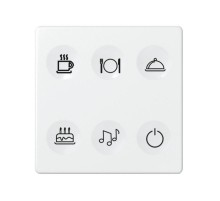 Сенсорный 6-кл выключатель с тематической маркировкой Т2, белый  8000664-030  Simon