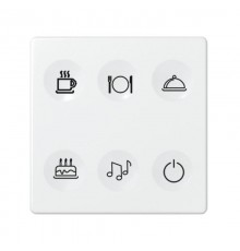 Сенсорный 6-кл выключатель с тематической маркировкой Т2, белый  8000664-030  Simon