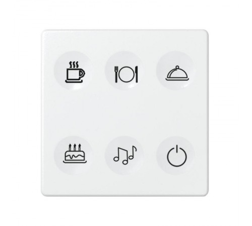 Сенсорный 6-кл выключатель с тематической маркировкой Т2, белый  8000664-030  Simon