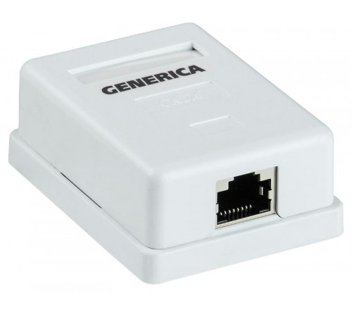 Розетка инф. настенная RJ45 кат. 5Е FTP 1 порт  CS2-1C5EF-12-G  GENERICA