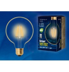 Лампа светодиодная LED-G95-6W/GOLDEN/E27 GLV21GO LED Vintage. "шар", золотистая колба  UL-00002359  Uniel