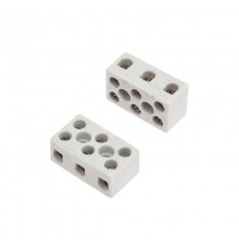 Клемма керамическая винтовая КВ 1,5-4 мм 3 пары контактов 5А до 450 °C (100 шт./уп.)  07-6225  REXANT