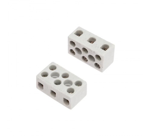 Клемма керамическая винтовая КВ 1,5-4 мм 3 пары контактов 5А до 450 °C (100 шт./уп.)  07-6225  REXANT