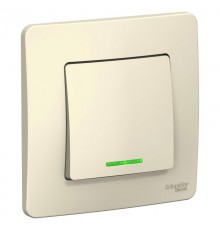 Blanca Молочный С/У Выключатель 1-клавишный с подсветкой, 10А, 250B  BLNVS010112  SE