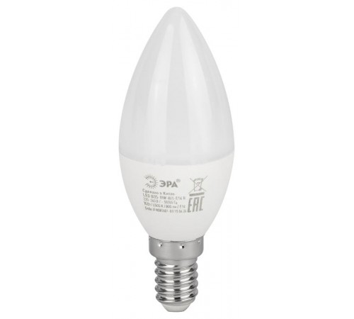 Лампа светодиодная ЭКО LED B35-10W-865-E14 R (диод, свеча, 10Вт, хол, E14)  Б0045337  ЭРА